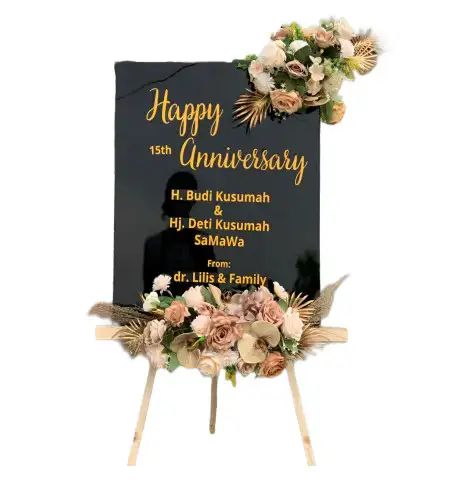 Papan Bunga Akrilik Karet Kuningan